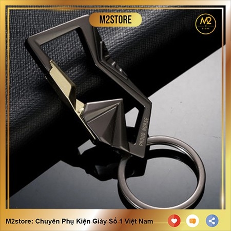 Móc khóa xe máy ô tô đẹp Proud Horse chất liệu inox chốt cài lưng quần thời trang, lịch lãm, phong cách MK14-A5