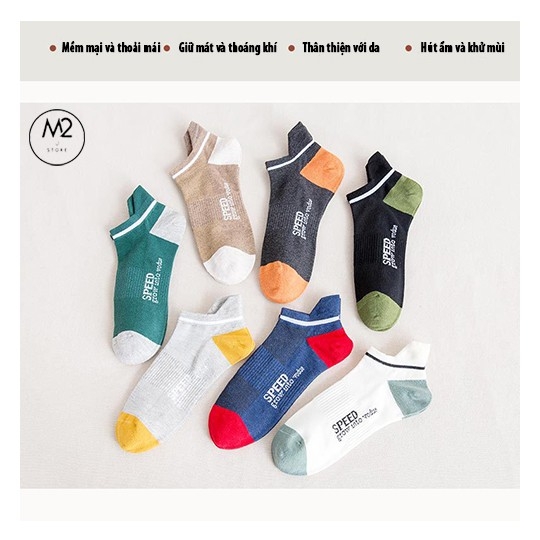 Combo 5 Đôi Tất Vớ Nam Cổ Ngắn Phong Cách Thể Thao Năng Động TN29