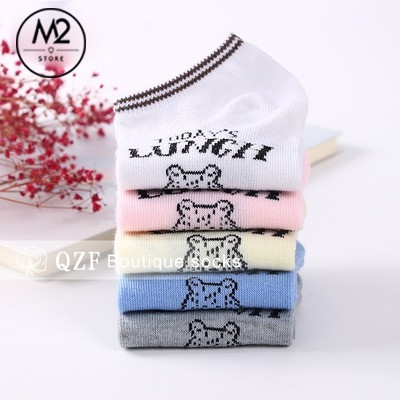 Set 5 Đôi Vớ Tất Nữ Cổ Ngắn Hoạt Hình Gấu TNG28-G6