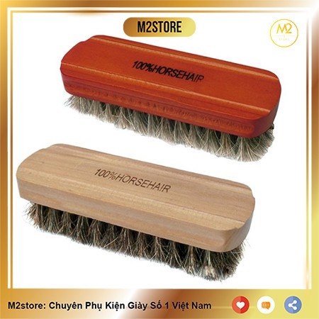 Bàn chải lông ngựa đánh giày Horsehair cao cấp cỗ vừa (BCDG01)