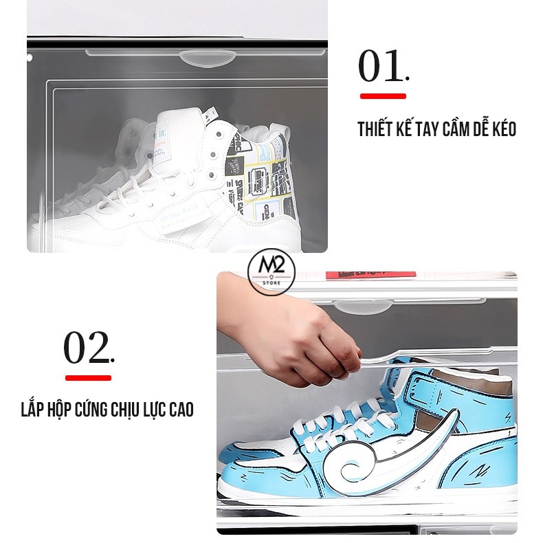 Hộp đựng giày cao cấp AJ thiết kế mới bằng nhựa cứng có khả năng chống ẩm chống bụi HDG03