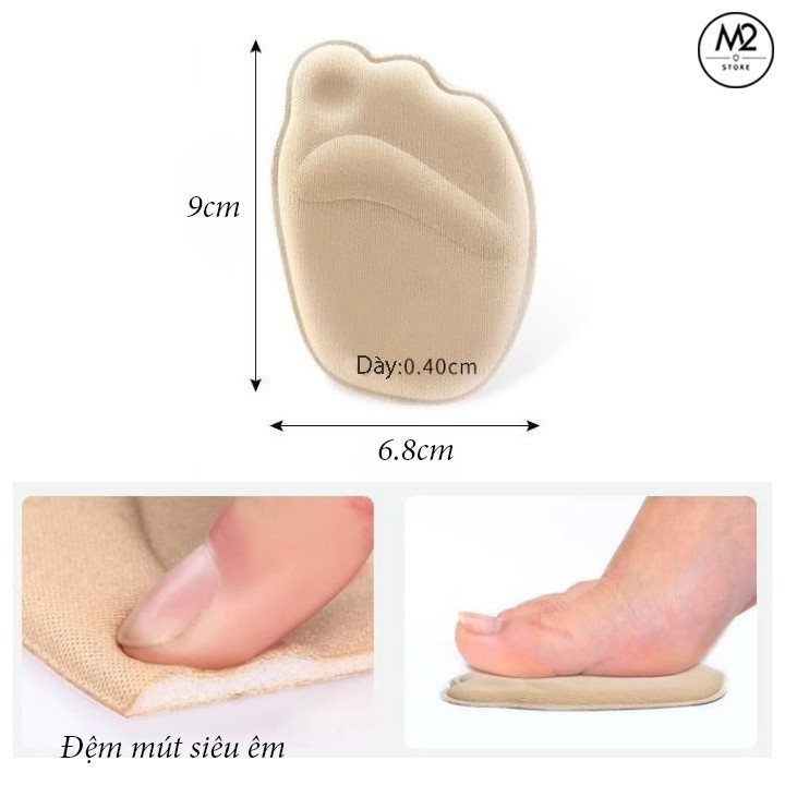 Cặp lót mũi giày cao gót XIMO, giúp giày búp bê cực êm chân, hút mồ hôi Heel Liner 4D (LGCGC11)