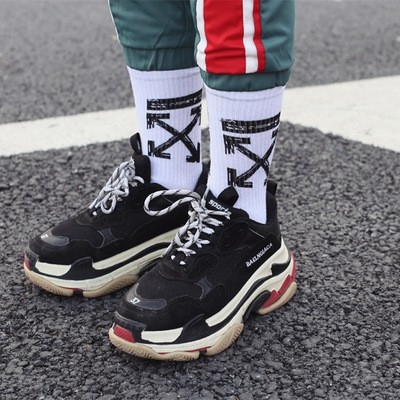 Tất nam nữ cao cổ Ulzzang Hàn Quốc sọc giật gân cotton XIMO (TN14-H2)