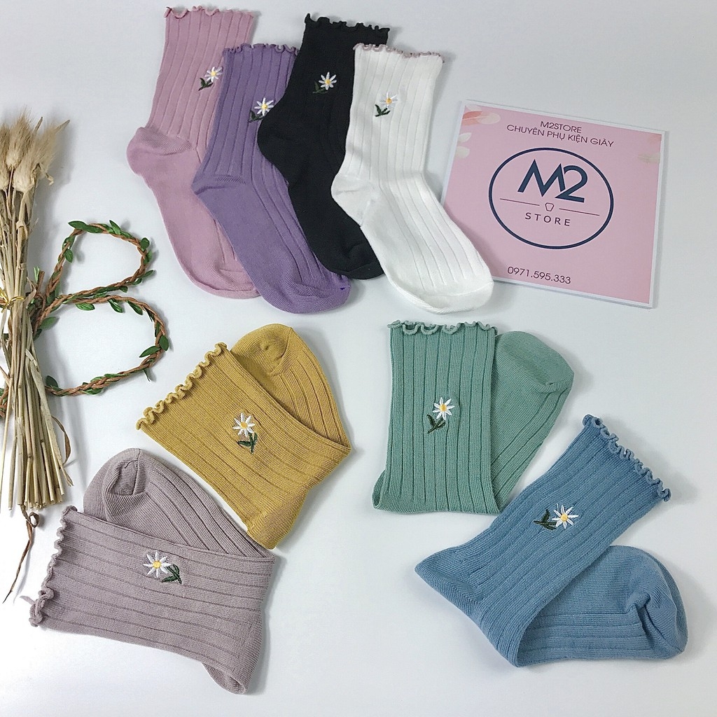 [Vớ Bèo Nữ] Tất Bèo Nhún Nữ Cổ Cao Phong Cách Vintage Hàn Quốc TNG16