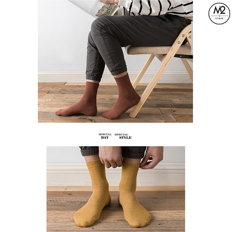 COMBO 10 đôi Tất vớ nam đẹp cổ cao Hàn Quốc thời trang 100% cotton TN21-H3