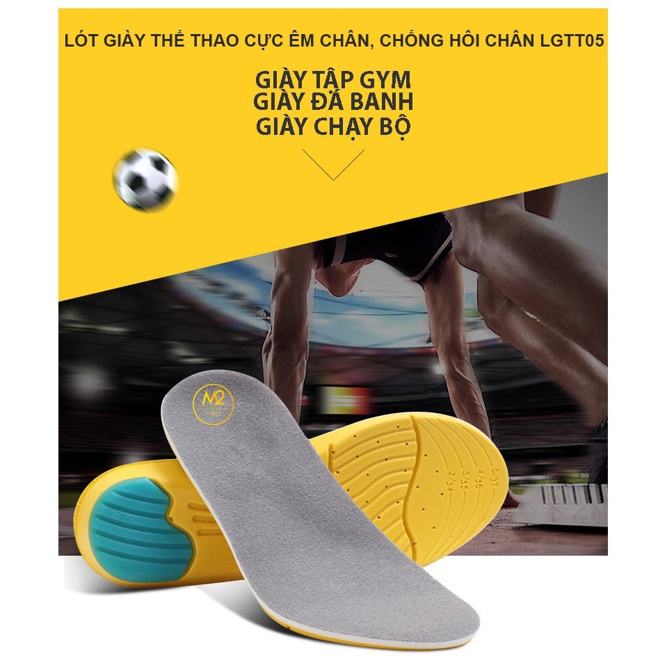 1 cặp lót giày thể thao êm chân, hai lớp thấm hút mồ hôi, chống hôi chân_LGTT05_LOTGIAY XIMO