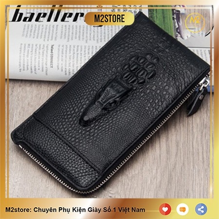 Bóp ví nam dài Baellerry Cá Sấu cao cấp phong cách Hàn Quốc, sang trọng, lịch lãm (VND12-A4)