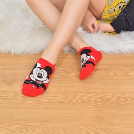 Set 5 Đôi Tất Vớ Nữ Cổ Ngắn In Họa Tiết Nhân Vật Hoạt Hình Cực Dễ Thương TNG44