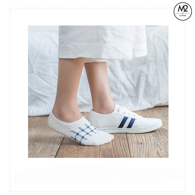 Set Tất Vớ Nữ CARAMELLA 4 Đôi Cao Cấp Cute Caro Xanh Phong Cách Houndstooth Nhật Bản TNG46