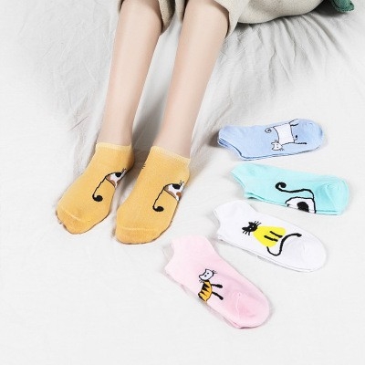 Set 5 Đôi Vớ Tất Nữ Cổ Ngắn Hình Mèo Đáng Yêu Cực Xinh TNG24-G5