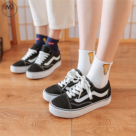 Combo 5 Đôi Tất Vớ Nam Nữ Cổ Vừa Họa Tiết Hoạt Hình Cực Chất TNG40