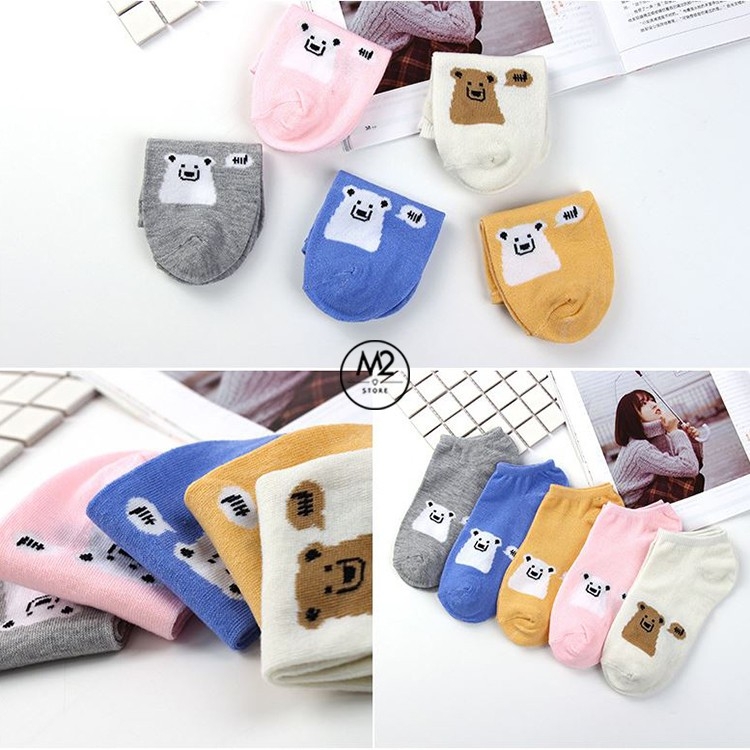 Set 5 Đôi Vớ Tất Nữ Cổ Ngắn Hình Gấu Dễ Thương TNG27-G6