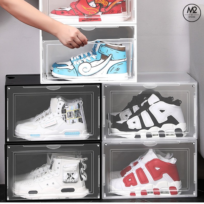 Hộp đựng giày cao cấp AJ thiết kế mới bằng nhựa cứng có khả năng chống ẩm chống bụi HDG03