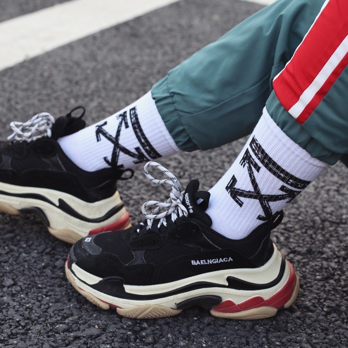 Tất nam nữ cao cổ Ulzzang Hàn Quốc sọc giật gân cotton XIMO (TN14-H2)