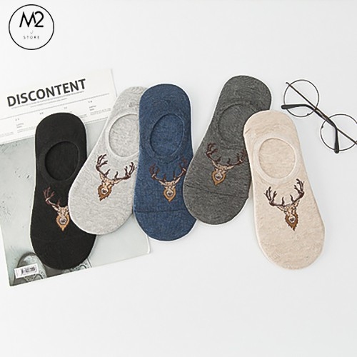 Combo 5 Đôi Vớ Tất Lười Nam In Họa Tiết Phong Cách Hàn Quốc (Có Chống Trượt) TL03