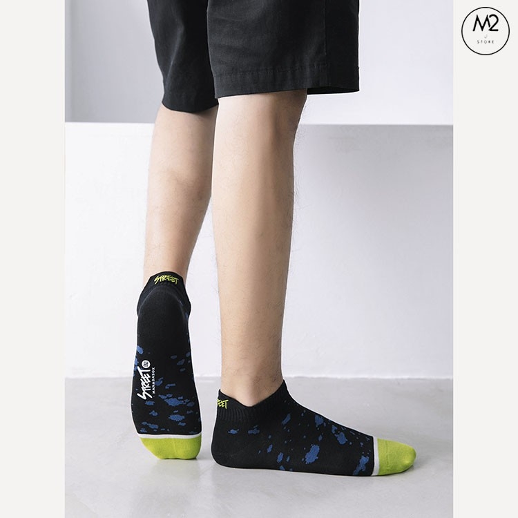 Set 5 Tất Vớ Nam Cổ Ngắn Cotton Cao Cấp Thể Thao Năng Động Họa Tiết Độc Lạ TN41
