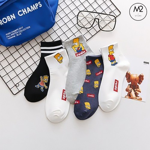 Combo 5 Đôi Tất Vớ Nam Nữ Cổ Vừa Họa Tiết Hoạt Hình Cực Chất TNG40