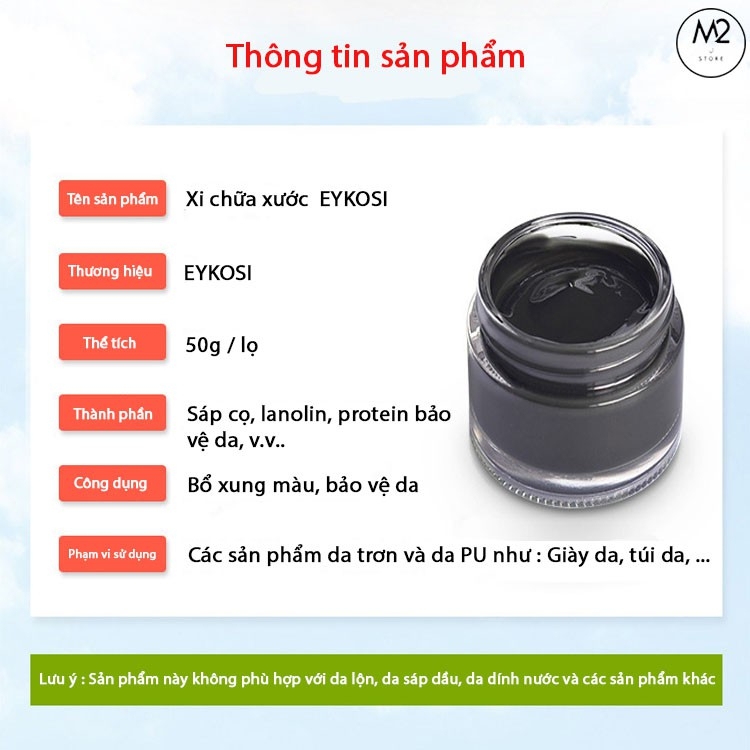 Xi Kem Chuyên Sửa Chữa Vết Xước, Bóng Tróc Và Bảo Dưỡng, Đánh Bóng Cho Đồ Da Giày, Túi Xách, Áo, Ghế Eykosi XDG01