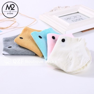 Set 5 Đôi Vớ Tất Nữ Cổ Ngắn Mặt Gấu Đơn Giản TNG29