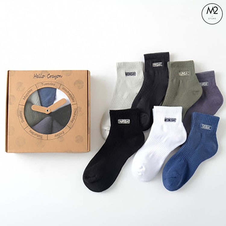 Set Tất Vớ Tuần Nam Cao Cấp Cổ Vừa Cotton Siêu Thoáng Khí TN35