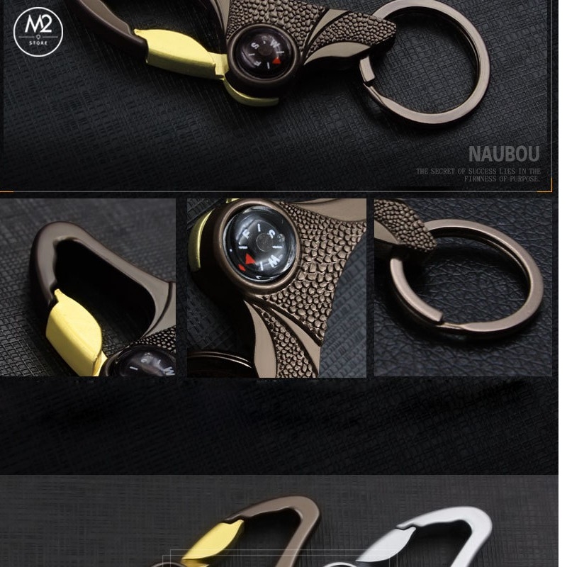 Móc khóa xe máy ô tô Kim chỉ nam XIMO chất liệu inox phong cách (MK21)