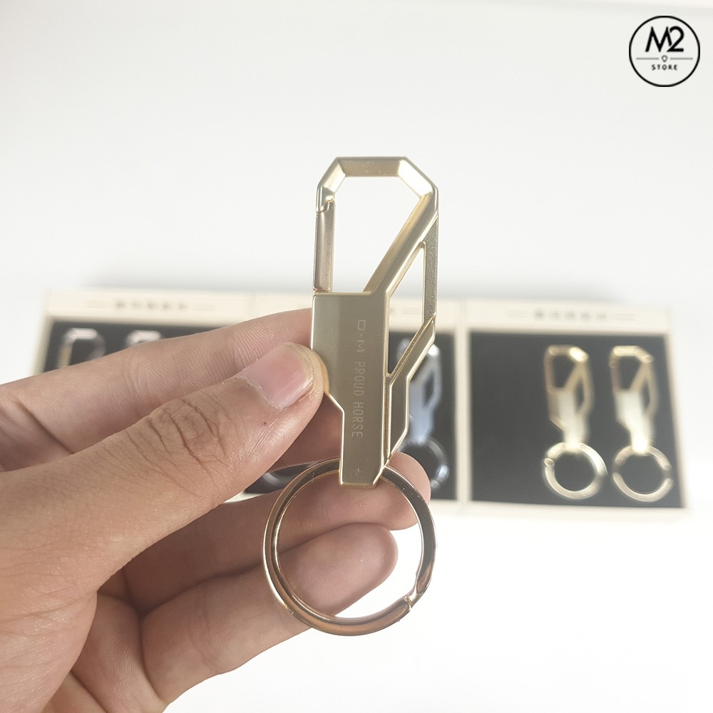 Móc khóa xe máy ô tô đẹp Proud Horse chất liệu inox chốt cài lưng quần MK1-A5