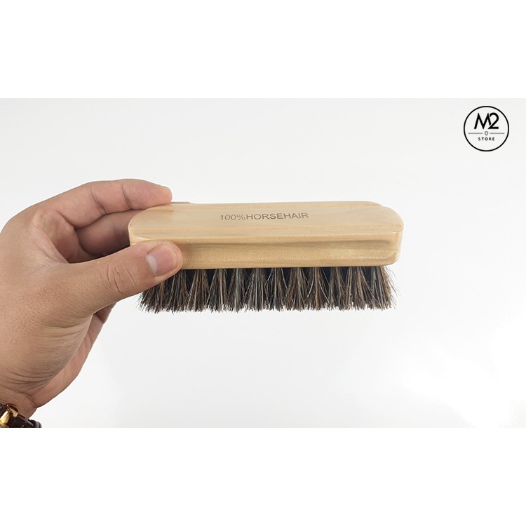Bàn chải lông ngựa đánh giày Horsehair cao cấp cỗ vừa (BCDG01)