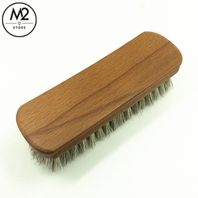Bàn chải đánh giày lông ngựa gỗ sồi cao cấp cỗ lớn chuyên dụng BCDG20