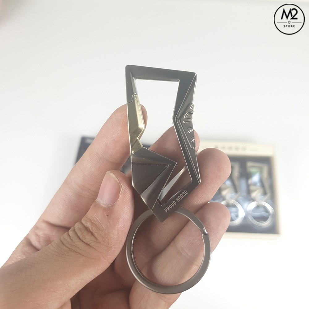 Móc khóa xe máy ô tô đẹp Proud Horse chất liệu inox chốt cài lưng quần thời trang, lịch lãm, phong cách MK14-A5