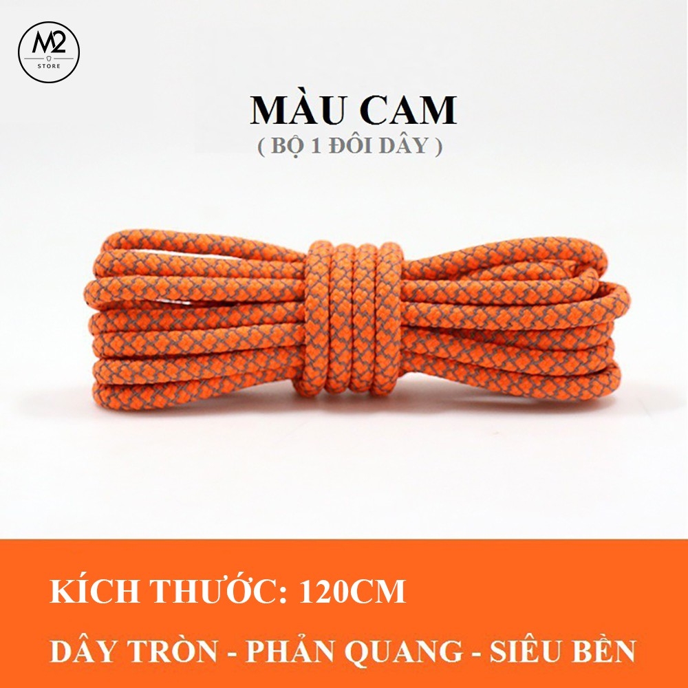 Dây giày cao cấp mẫu bản tròn phản quang siêu bền XIMO [Đủ màu 120cm]