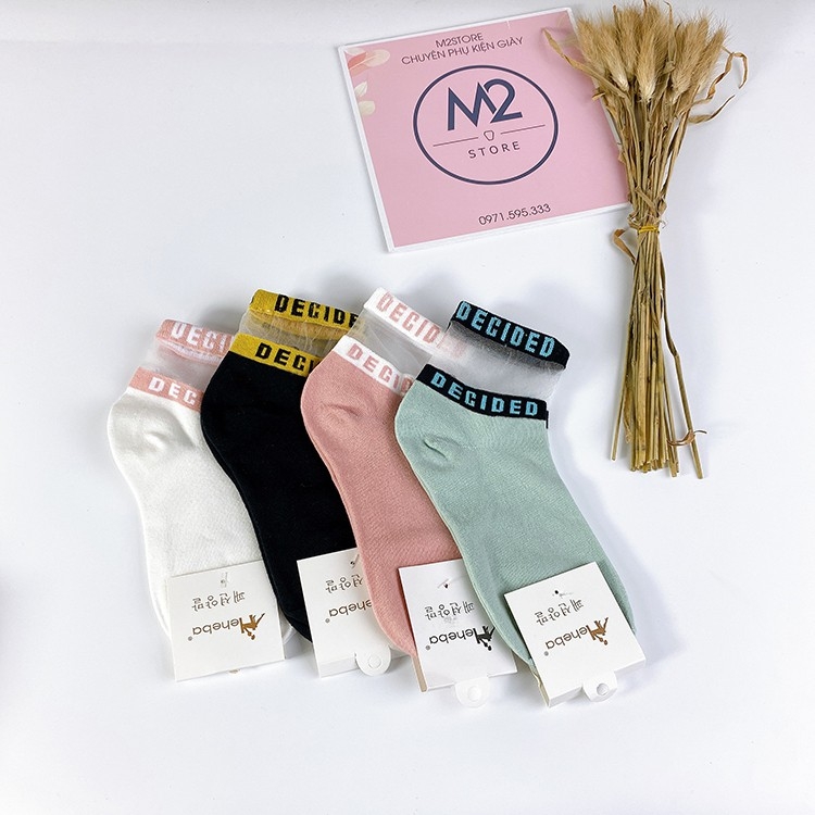 Tất Nữ Ren Lụa Mẫu Chữ DEGIDED Phong Cách Nhẹ Nhàng TNG07-G5