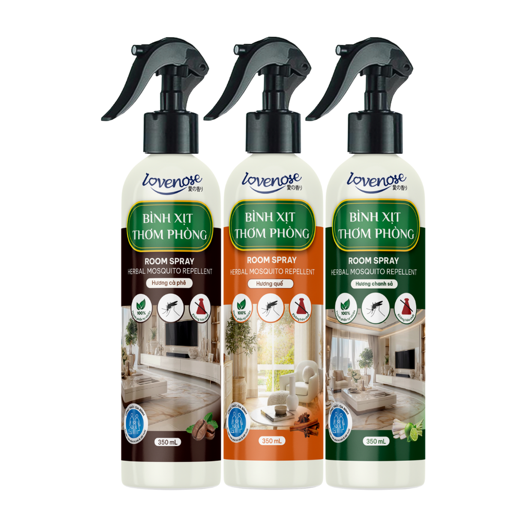 Xịt thơm phòng Lovenose đuổi côn trùng 350ml