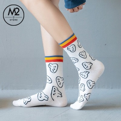 Tất Nữ Cổ Cao Họa Tiết Thỏ Đáng Yêu TNG08