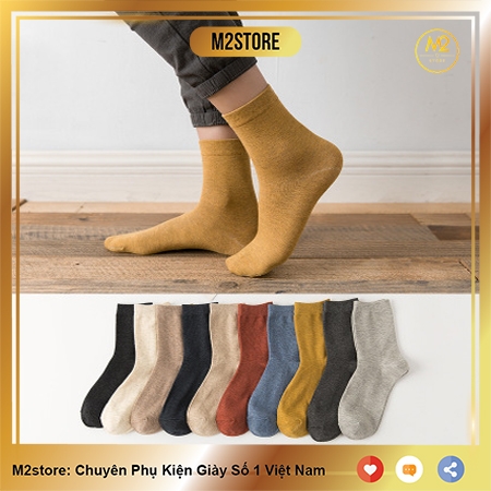 COMBO 10 đôi Tất vớ nam đẹp cổ cao Hàn Quốc thời trang 100% cotton TN21-H3