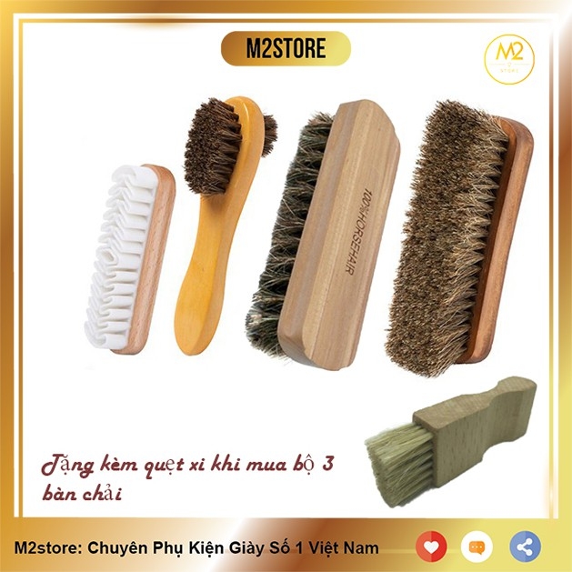 Bộ 3 bàn chải đánh giày