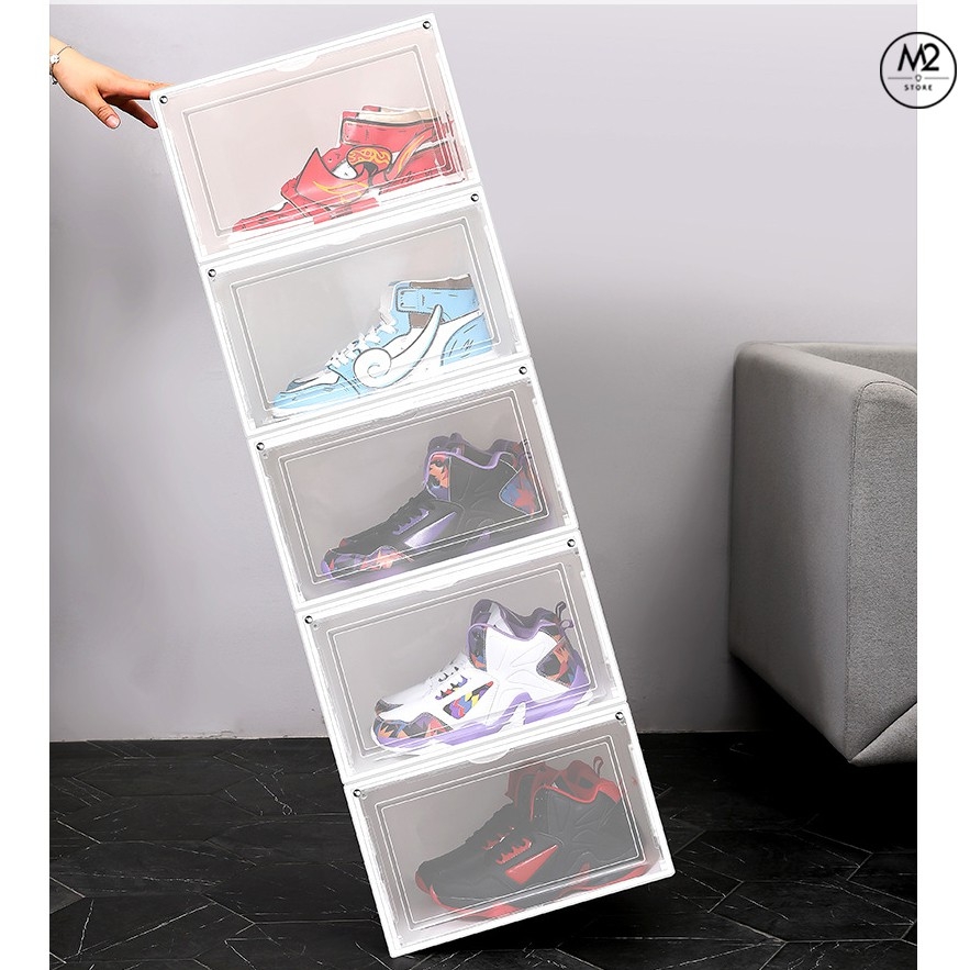 Hộp đựng giày cao cấp AJ thiết kế mới bằng nhựa cứng có khả năng chống ẩm chống bụi HDG03