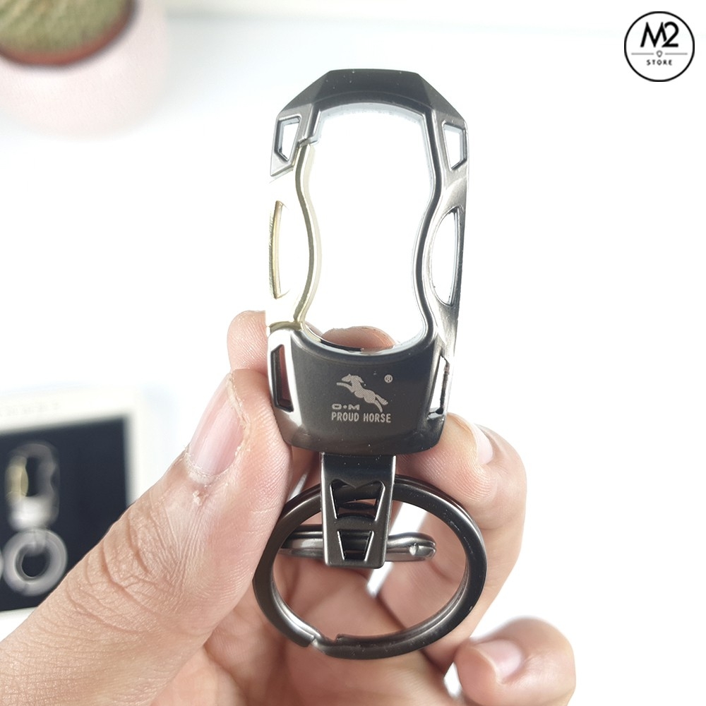 Móc khoá xe máy ô tô đẹp Proud Horse inox cao cấp, thời trang hiện đại đeo thắt lưng MK07-A5