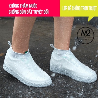 Bọc giày đi mưa Silicon siêu đàn hồi cao cấp, có đế chống trượt ( Loại cao cấp ) BGDM02