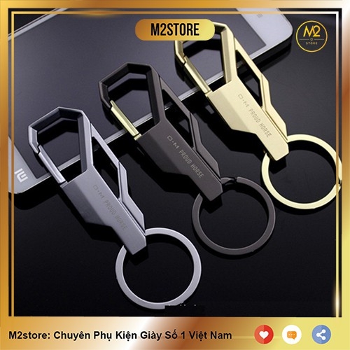 Móc khóa xe máy ô tô đẹp Proud Horse chất liệu inox chốt cài lưng quần MK1-A5