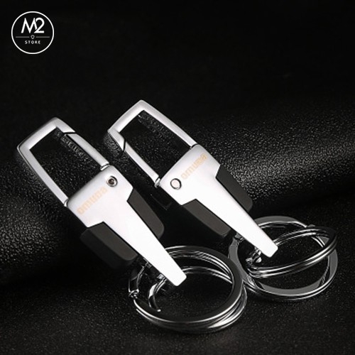 Móc khoá xe máy ô tô đẹp OMUDA inox cao cấp có chốt móc đai quần thời trang MK11-A5