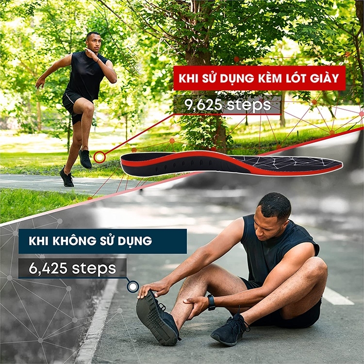 Lót Giày Thể Thao Y Khoa Plantar Fasciitis Arch Support Focare Tốt Cho Gan Bàn Chân LGF03