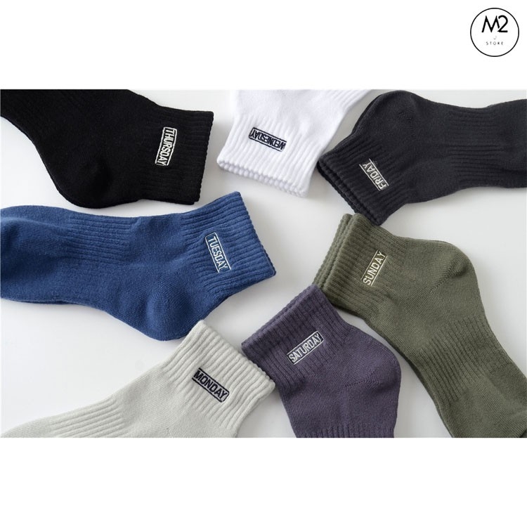 Set Tất Vớ Tuần Nam Cao Cấp Cổ Vừa Cotton Siêu Thoáng Khí TN35