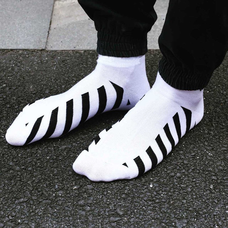 Tất nam nữ cổ ngắn Ulzzang Hàn Quốc sọc thời trang cotton XIMO (TN13-H2)