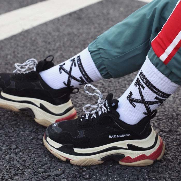 Tất nam nữ cao cổ Ulzzang Hàn Quốc sọc giật gân cotton XIMO (TN14-H2)