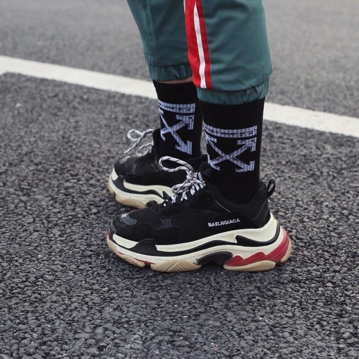 Tất nam nữ cao cổ Ulzzang Hàn Quốc sọc giật gân cotton XIMO (TN14-H2)