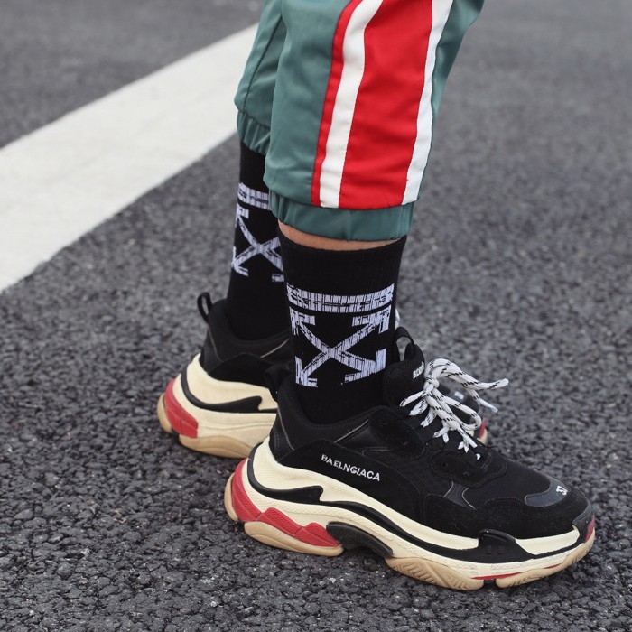 Tất nam nữ cao cổ Ulzzang Hàn Quốc sọc giật gân cotton XIMO (TN14-H2)