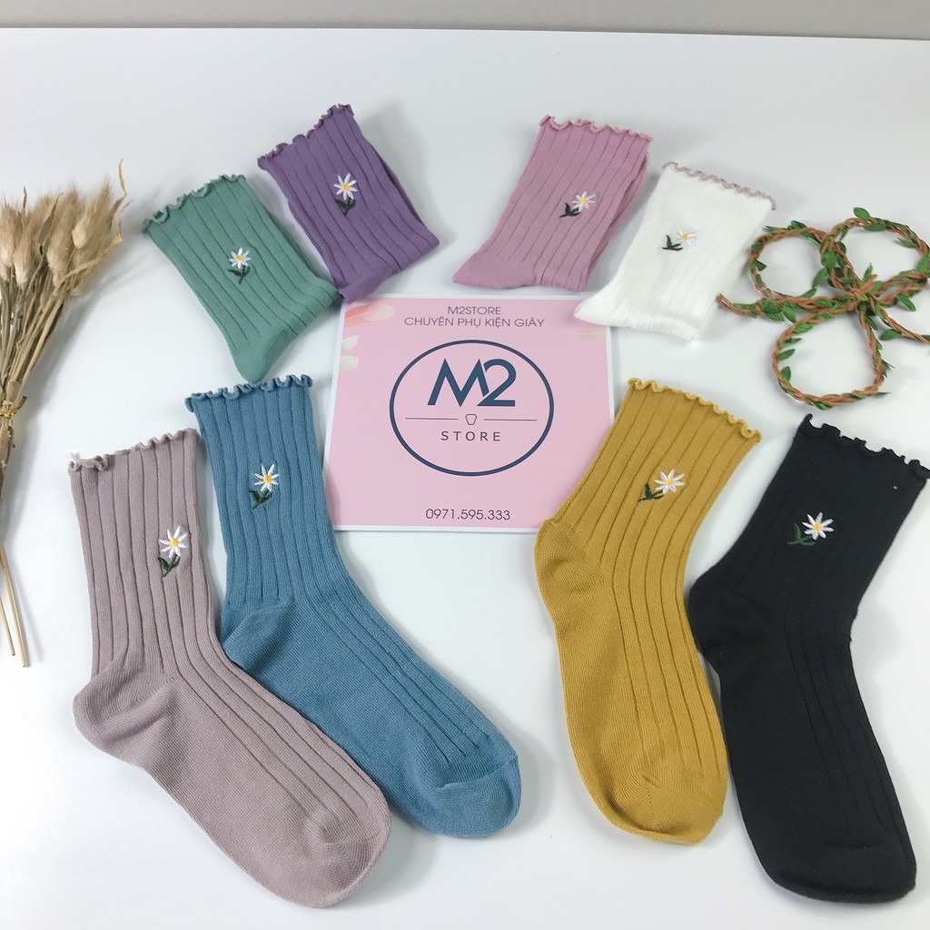 [Vớ Bèo Nữ] Tất Bèo Nhún Nữ Cổ Cao Phong Cách Vintage Hàn Quốc TNG16