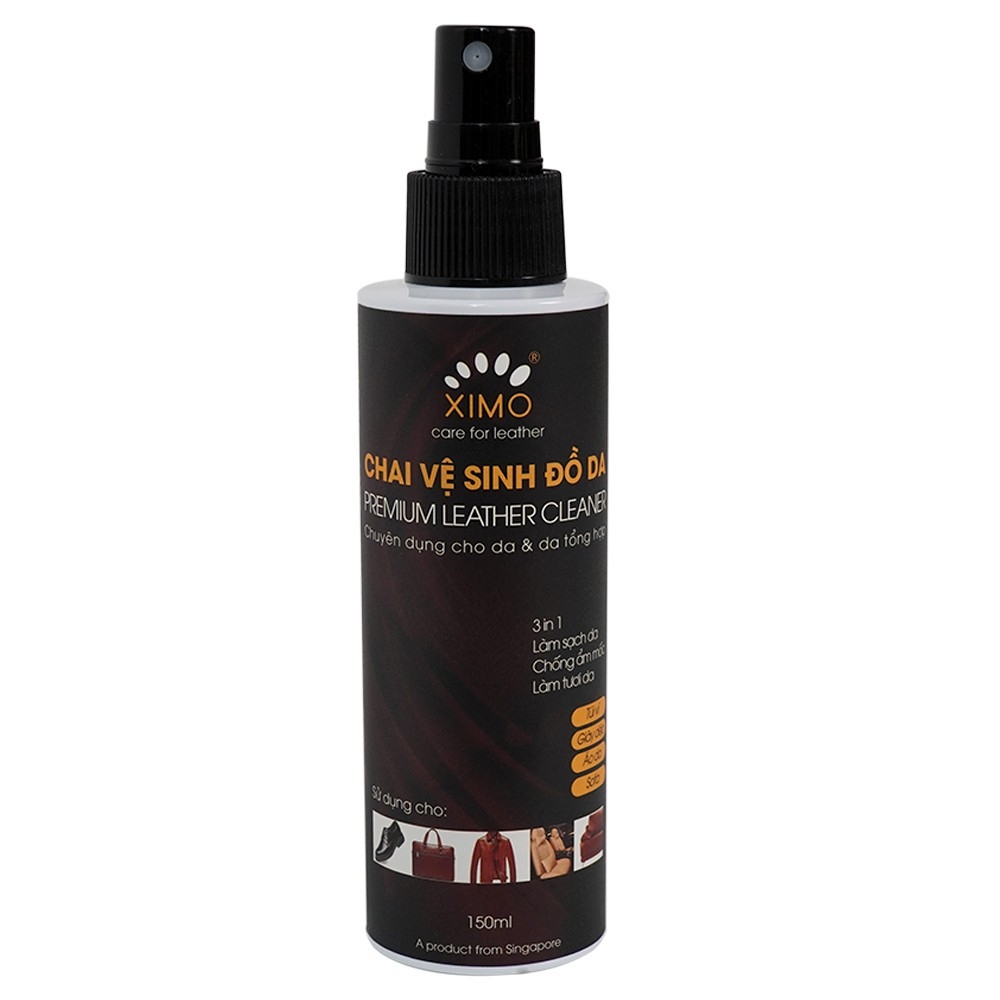 Chai vệ sinh giày đồ da, túi ví, áo, ghế da giúp làm sạch, dưỡng ẩm chống mốc XIMO-XI03-150ML