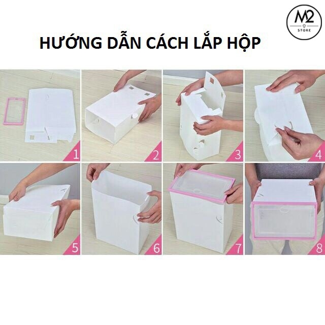 Hộp Đựng Giày Dép Nắp Nhựa Cứng Trong Suốt Thời Trang, Size lớn Chịu Lực 4kg XIMO HDG01