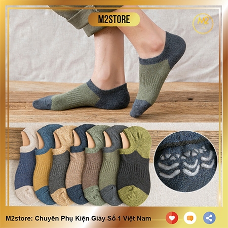 COMBO 7 đôi Tất vớ nam cổ ngắn phong cách Hàn Quốc đẹp lịch lãm, thấm hút mồ hôi TN25